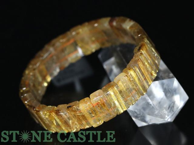 ☆一点物☆【ブレスレット】極太タイチンルチル (3A) バングル No.53 約15x8x6mm (ケース付) 天然石 パワーストーン