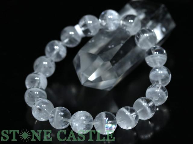 ☆一点物☆【ブレスレット】ロシア産レムリアン水晶 (最高級) (レインボー付) (約11〜11.5mm) No.36 (ケース付) 天然石 パワーストーン