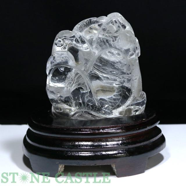 ☆一点物☆【彫刻置物】龍 水晶 (台付) No.56 天然石 パワーストーンの