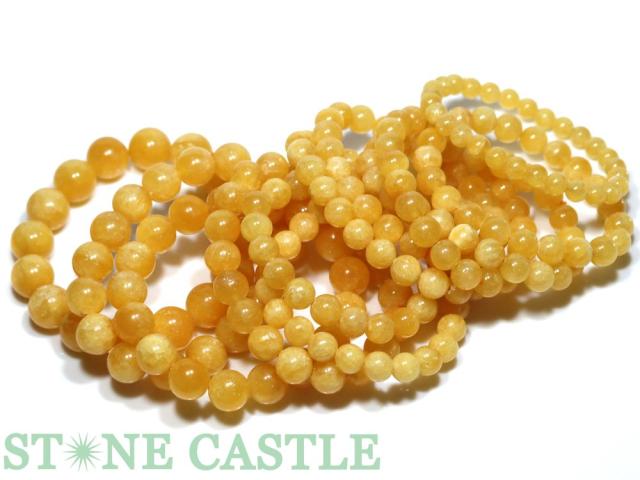 ☆特価アソート☆【ブレスレット】ゴールデンカルサイト (約7〜14mm) (約12本入り) 約350g 天然石 パワーストーン_1