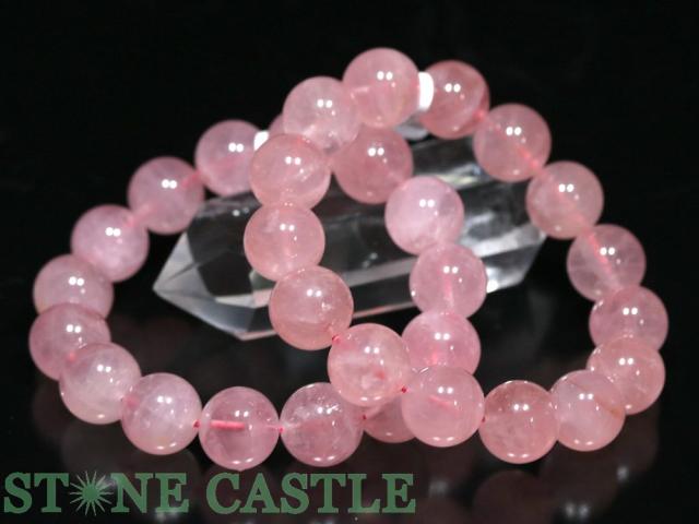 ☆高品質☆【ブレスレット】ディープローズクォーツ (3A) (約14.5〜15mm) 天然石 パワーストーン