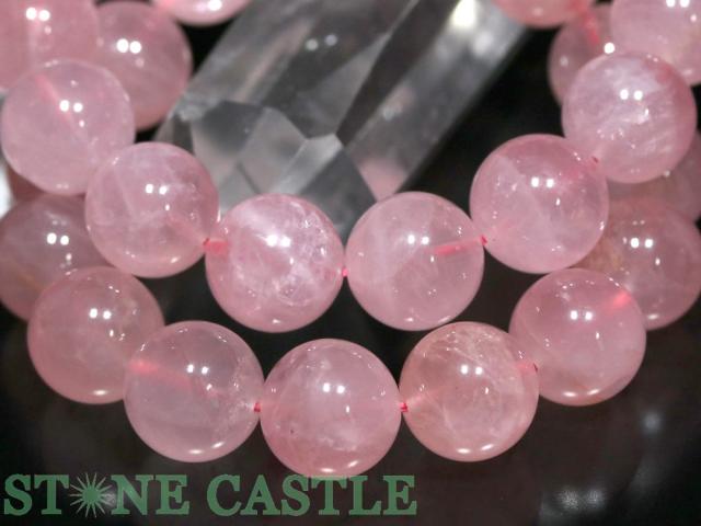 ☆高品質☆【ブレスレット】ディープローズクォーツ (3A) (約14.5〜15mm) 天然石 パワーストーン_3