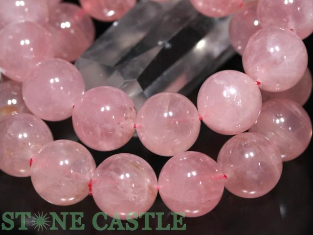 ☆高品質☆【ブレスレット】ディープローズクォーツ (3A) (約16〜16.5mm) 天然石 パワーストーン_1