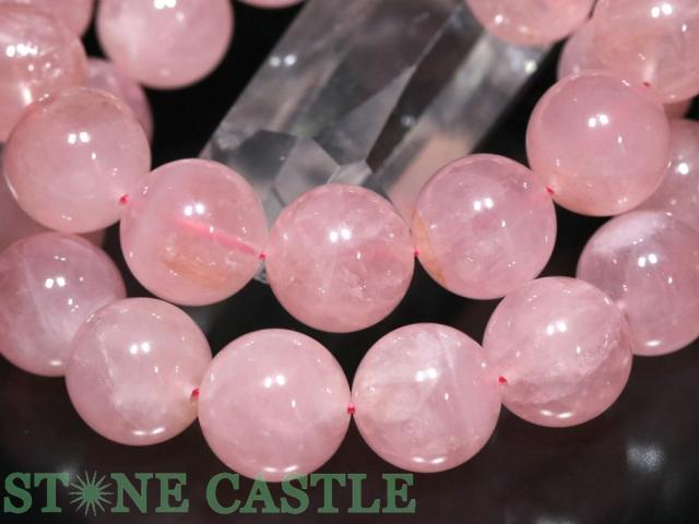 ☆高品質☆【ブレスレット】ディープローズクォーツ (3A) (約16〜16.5mm) 天然石 パワーストーン_3