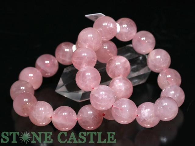 ☆高品質☆【ブレスレット】ディープローズクォーツ (3A) (約17〜17.5mm) 天然石 パワーストーン
