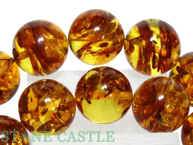 ☆高品質☆【ブレスレット】天然フラワーアンバー(琥珀) (ロシア産) (約12〜12.5mm) (ケース付) 天然石 パワーストーン_3