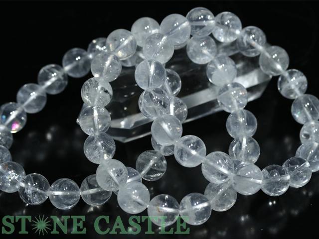 ☆特価アソート☆【ブレスレット】レムリアン水晶 (約9〜15mm) (約8〜9本入り) 約300g 天然石 パワーストーン_1