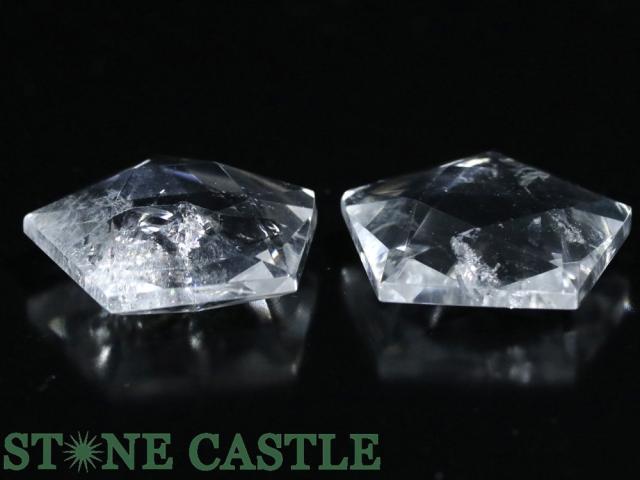 ☆一点物☆【置き石】五芒星 天然水晶 (レインボー入り) 約30mm (2個セット) No.05 天然石 パワーストーン_1
