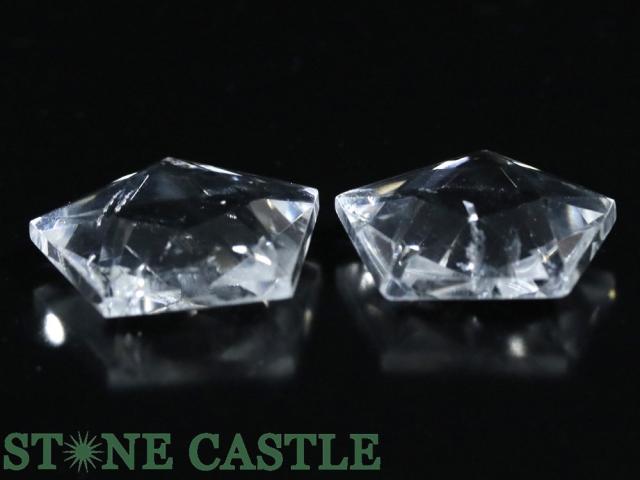 ☆一点物☆【置き石】五芒星 天然水晶 (レインボー入り) 約30mm (2個セット) No.07 天然石 パワーストーン_1