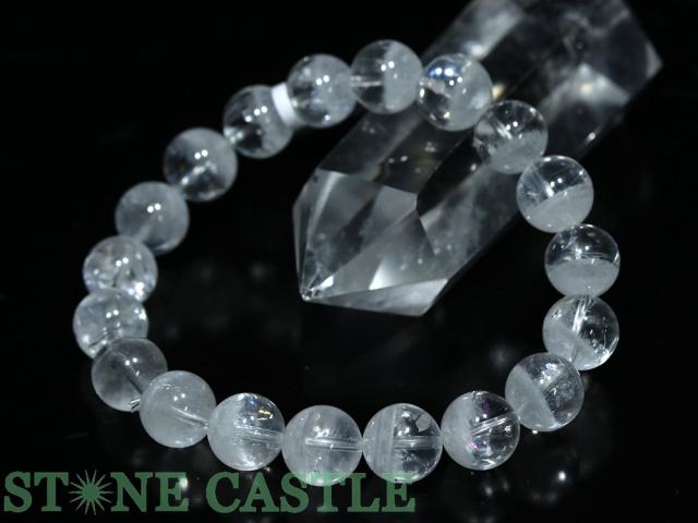 ☆一点物☆【ブレスレット】ロシア産レムリアン水晶 (最高級) (レインボー付) (約10.5〜11mm) No.41 (ケース付) 天然石 パワーストーン