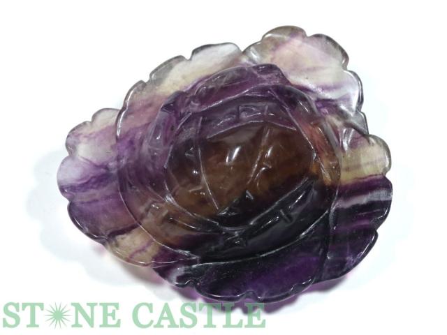 ☆一点物☆【彫刻置物】薔薇 フローライト No.18 天然石 パワーストーン