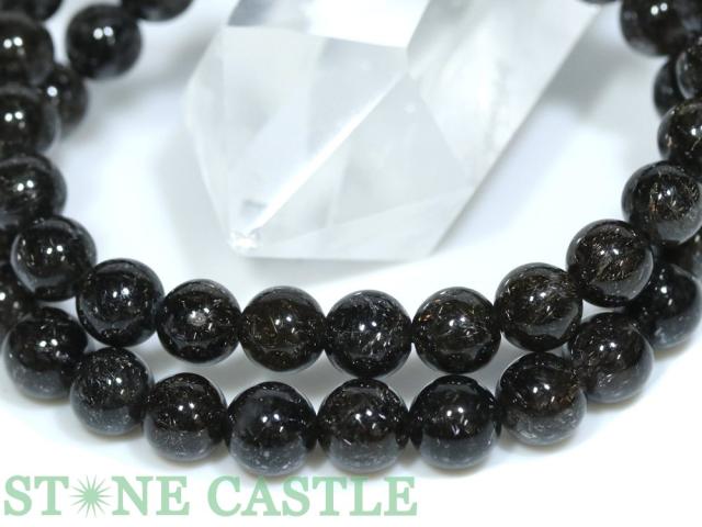 ☆高品質☆【ブレスレット】ブラックブロンズタイチンルチルクォーツ (6A) (約7〜7.5mm) (ケース付) 天然石 パワーストーン_4