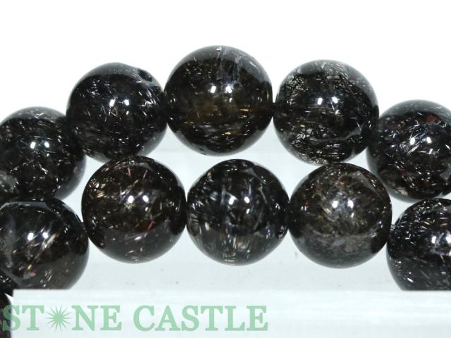 ☆高品質☆【ブレスレット】ブラックブロンズタイチンルチルクォーツ (6A) (約7〜7.5mm) (ケース付) 天然石 パワーストーン_1
