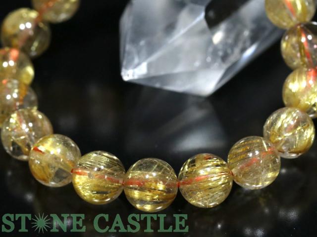 ☆一点物☆【ブレスレット】極太タイチンルチルクォーツ (7A) 7388F (約10〜10.5mm) (鑑別書付) (ケース付) 天然石 パワーストーン_2