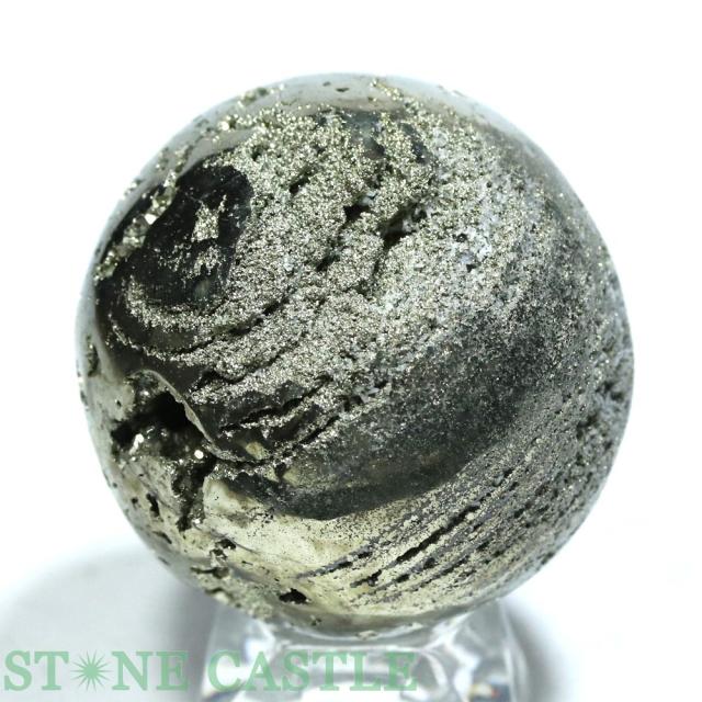 ☆一点物☆【置き石】丸玉 パイライト (3A) 約48mm No.40 天然石 パワーストーン