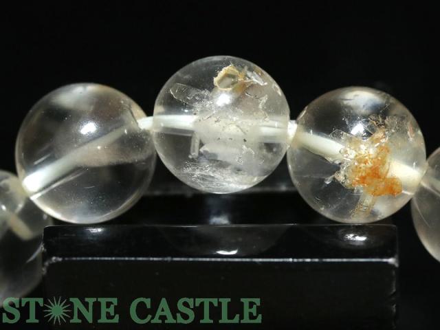 ☆一点物☆【ブレスレット】クラスターインクォーツ (ラビットヘアファントム入り) (約11〜11.5mm) 9220F (鑑別書付) (ケース付) 天然石 パワーストーン_1