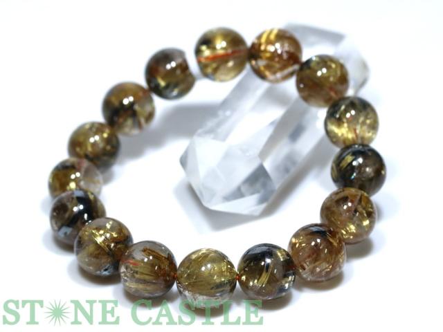 ☆一点物☆【ブレスレット】太陽タイチンルチルクォーツ (最高級) No.04 (約14〜14.5mm) (ケース付) 天然石 パワーストーン