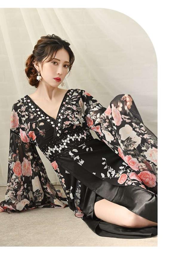 花魁 コスプレ 衣装 和柄ドレス コンパニオン 衣装 着物 ドレス 流遊