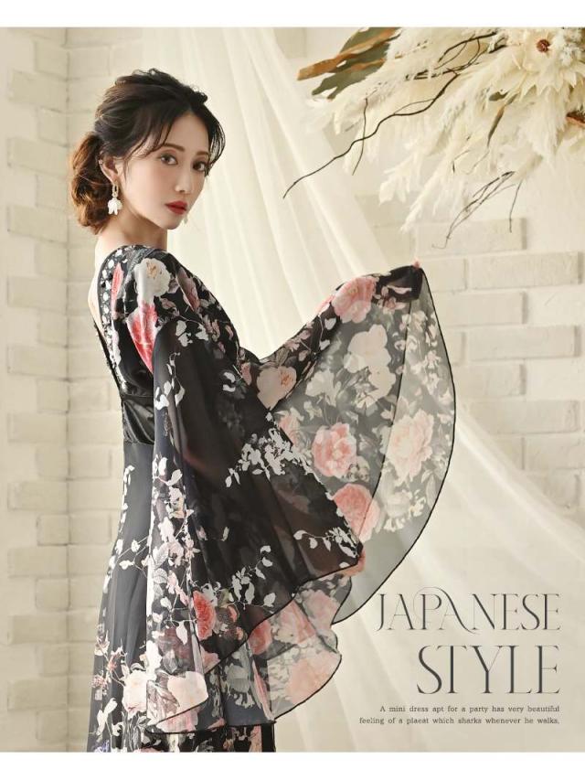 花魁 コスプレ 衣装 和柄ドレス コンパニオン 衣装 着物 ドレス 流遊