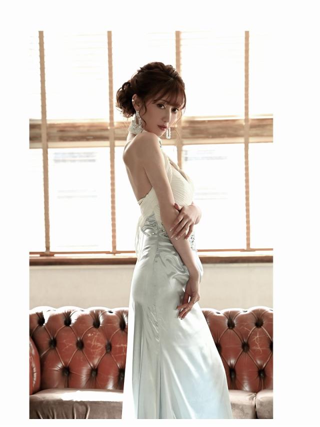 キャバ ドレス キャバクラ ロングドレス パーティードレス Belsia.LUX ロング丈 マーメイド ホルターネック 上品