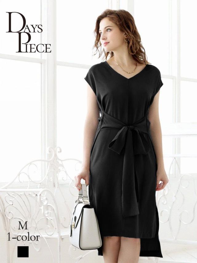 キャバワンピース DaysPiece  ワンピース 膝丈 袖付き 半袖 ワンカラー キャバ ワンピース ワンピ キャバワンピース