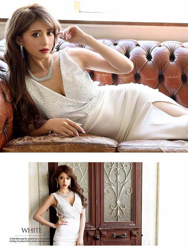 一部予約販売 ロングドレス Belsia ロング ドレス ビジュー スリット