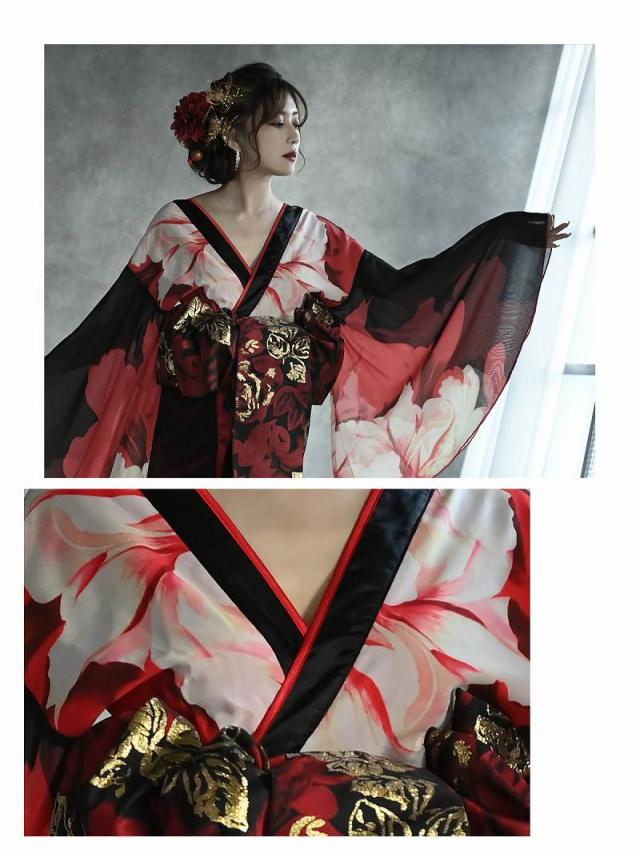 和柄ドレス 流遊 花魁 ドレス 和柄 着物ドレス キャバ 花魁 コスプレ 花魁コスプレ 衣装 着物ドレス 着物 和柄ドレス ハ_8