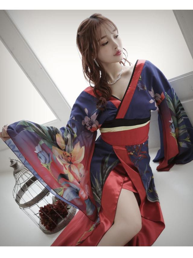 花魁 コスプレ 花魁コスプレ 衣装 着物ドレス 着物 和柄ドレス 和柄 ハロウィン 和装 キャバ ドレス キャバドレス 流遊 和_6