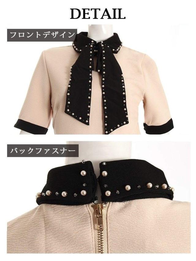 ミニドレス Belsia キャバドレス ベージュ 五分袖 ストレッチ 上品 キャバ ドレス キャバドレス ミニドレス ミニ キ_10