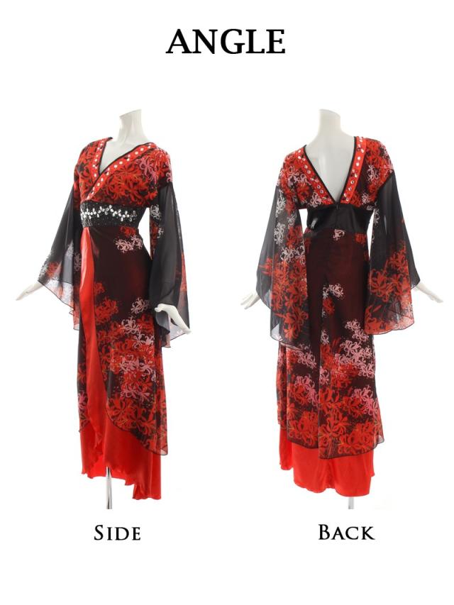 花魁 コスプレ 衣装 和柄ドレス コンパニオン 衣装 着物 ドレス 流遊