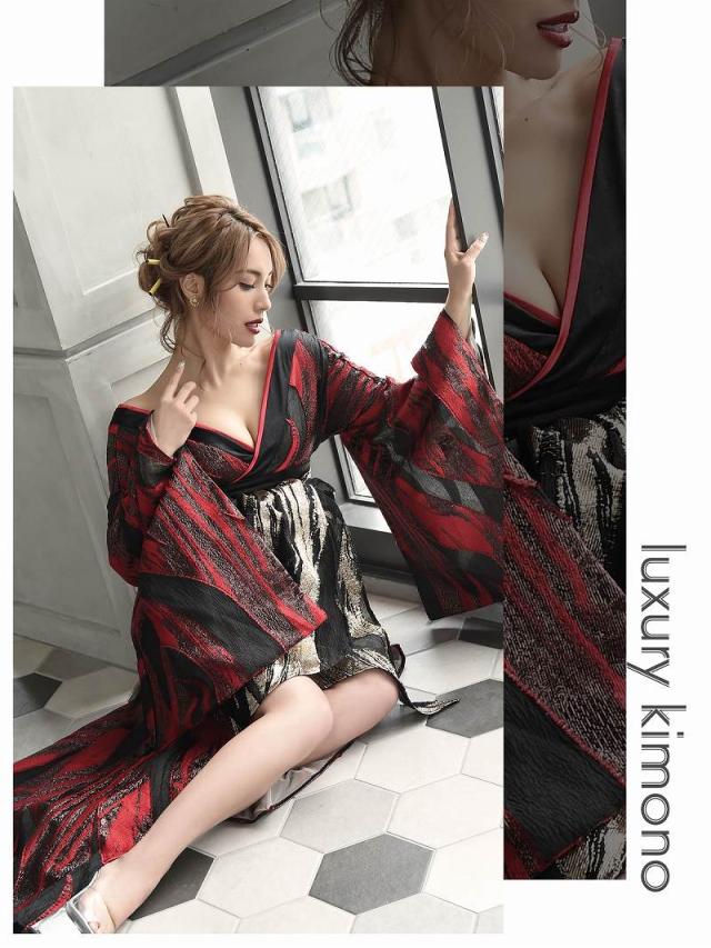 花魁 ドレス キャバドレス 衣装 和柄ドレス コンパニオン 流遊 ゼブラ柄　シアー ジャガード　谷間魅せ コスプレ 花魁 ドレス キャバドレス 衣装 和柄ドレス コンパニオン 流遊 ゼブラ