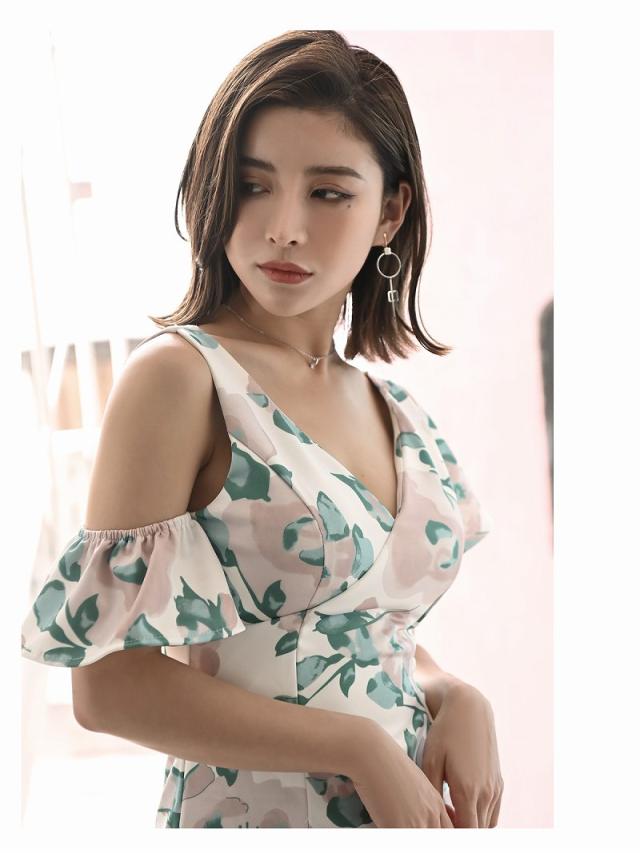 キャバ ドレス キャバドレス キャバクラ キャバワンピース パーティードレス DaysPiece アシンメトリー 花柄 半袖 シ キャバ ドレス キャバドレス キャバクラ キャバワンピース パーティー