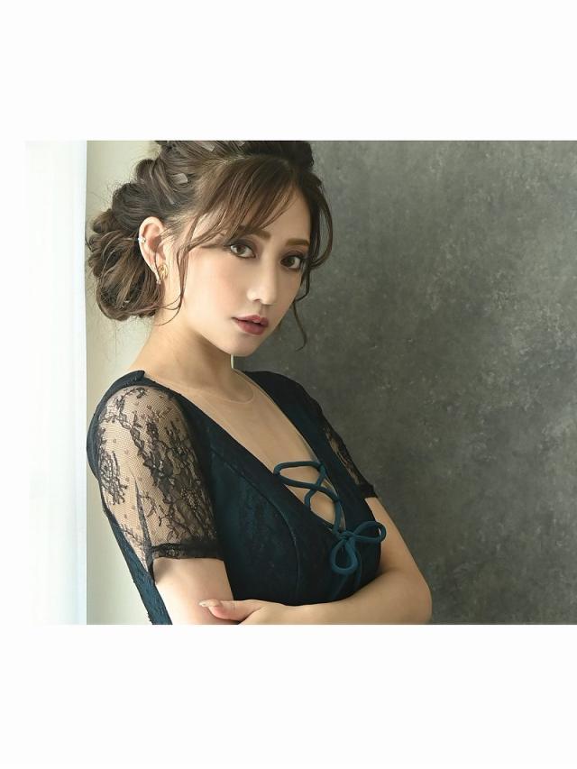キャバドレス キャバ ドレス キャバクラ ミニドレス パーティードレス Belsia 袖付き タイトドレス レース 肌魅せ_8