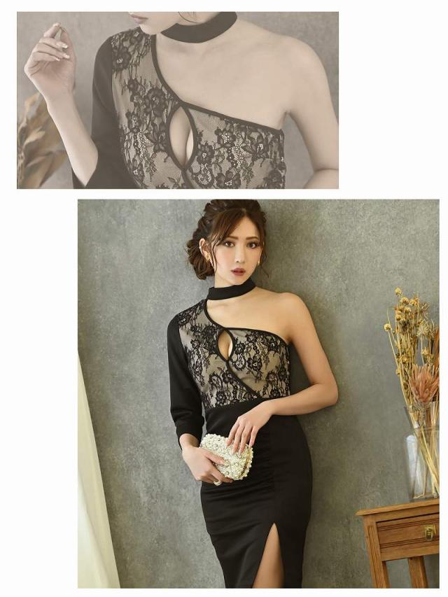 ミニドレス Belsia  ワンショルダー 花柄 レース ミニドレス 谷間 キャバ ドレス キャバドレス ミニドレス ミニ キャ ミニドレス Belsia ワンショルダー 花柄 レース ミニドレス 谷間