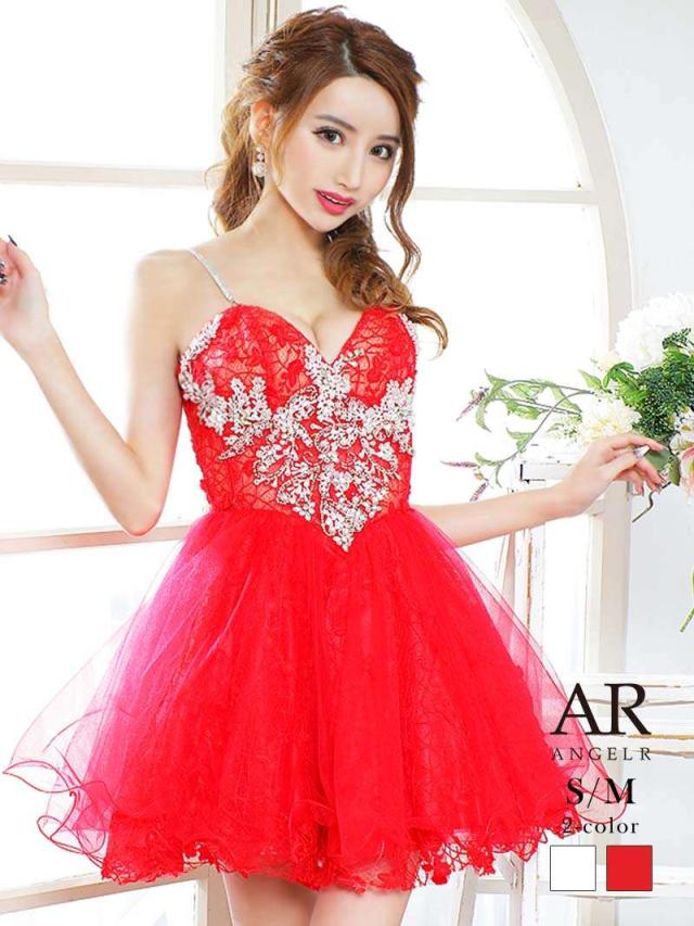キャバドレス キャバ ドレス キャバクラ AngelRドレス エンジェルアール ミニドレス パーティードレス ビジュー 刺繍レース シースルー