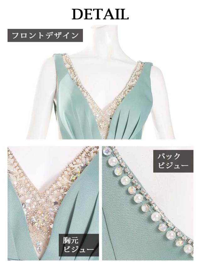ミニドレス AngelR エンジェルアール AngelR ビジュー シースルー 肌見せ Sライン ワンカラードレス キャバ ド_8