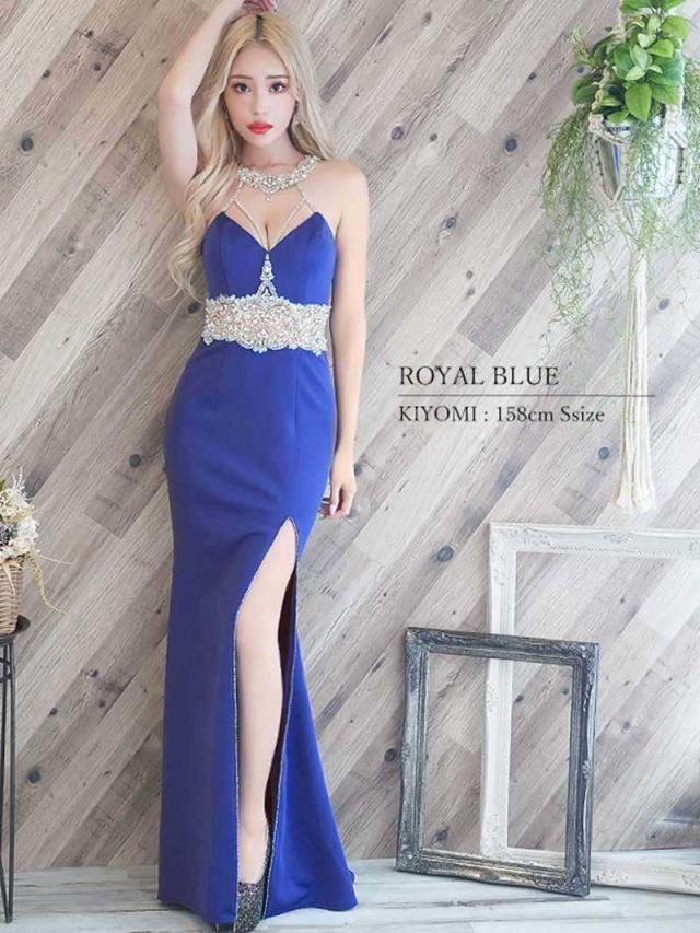 ロングドレス AngelR エンジェルアール AngelR  ロング丈 ビジューストラップ 深めスリット ビジューストラップ ブ ロングドレス AngelR エンジェルアール AngelR ロング丈 ビジュー