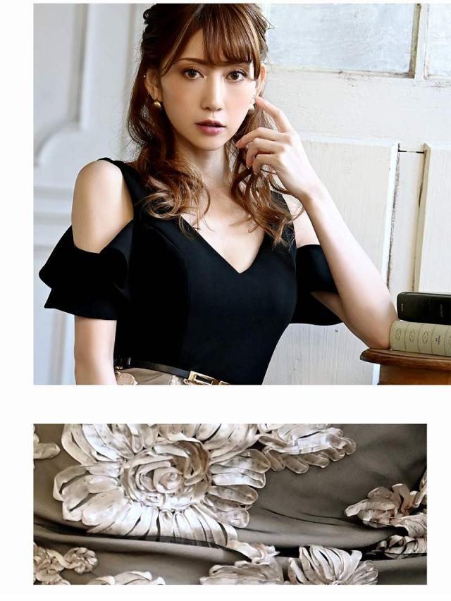 キャバドレス キャバ ドレス キャバクラ ミニドレス パーティードレス Belsia 肩出し ミディ丈 同伴 キャバ嬢_6