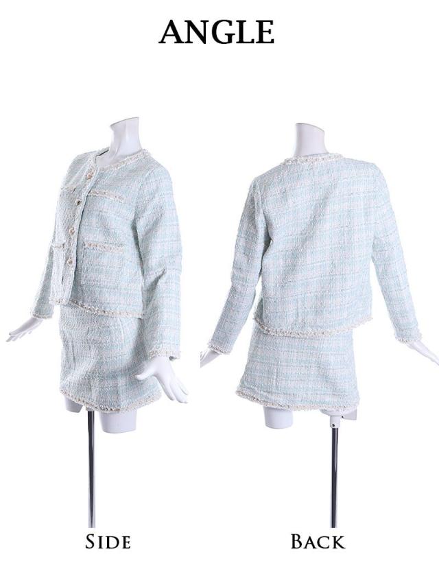 キャバスーツ Belsia.LUX スーツ フォーマル ツイード チェック 七五三