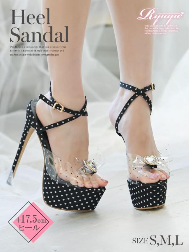 キャバ サンダル キャバサンダル 靴 キャバシューズ Ryuyu サンダル ドット柄 ハート 可愛い の通販は 6,273円