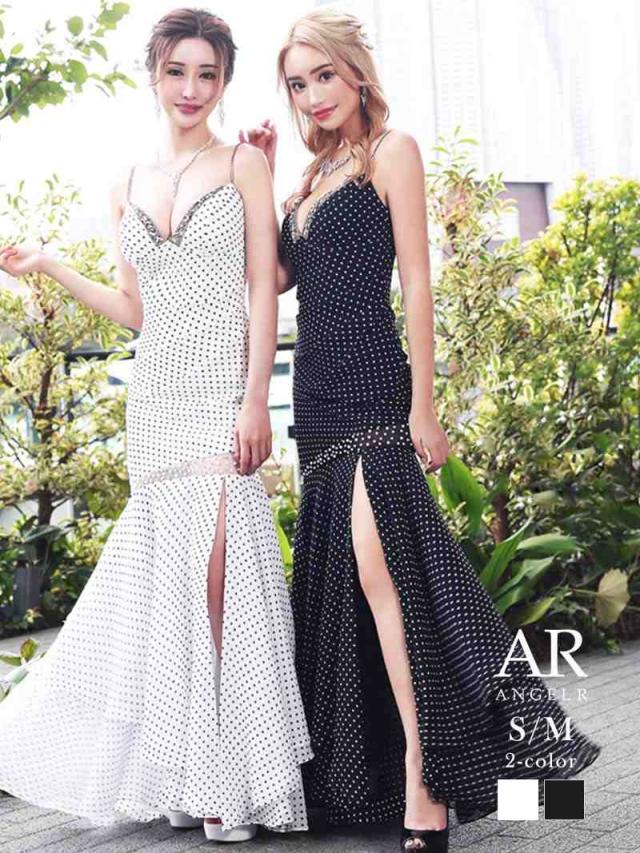 AngelRドレス エンジェルアール キャバ ドレス キャバクラ ロングドレス パーティードレス AngelR ドット 水玉 ロ
