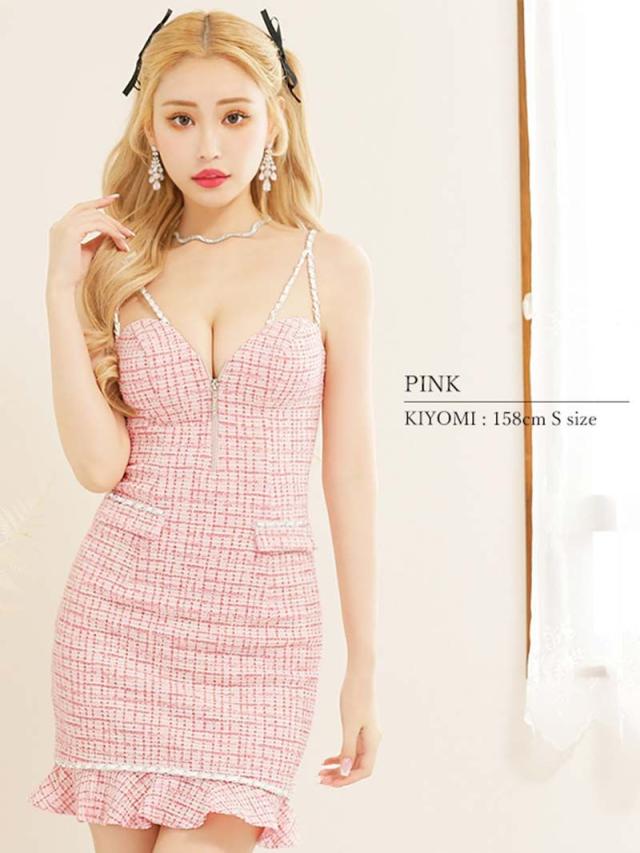 キャバドレス キャバ ドレス キャバクラ ミニドレス パーティードレス PURESS ツイード エンジェルアール 高級 インスタ キャバドレス キャバ ドレス キャバクラ ミニドレス パーティードレス