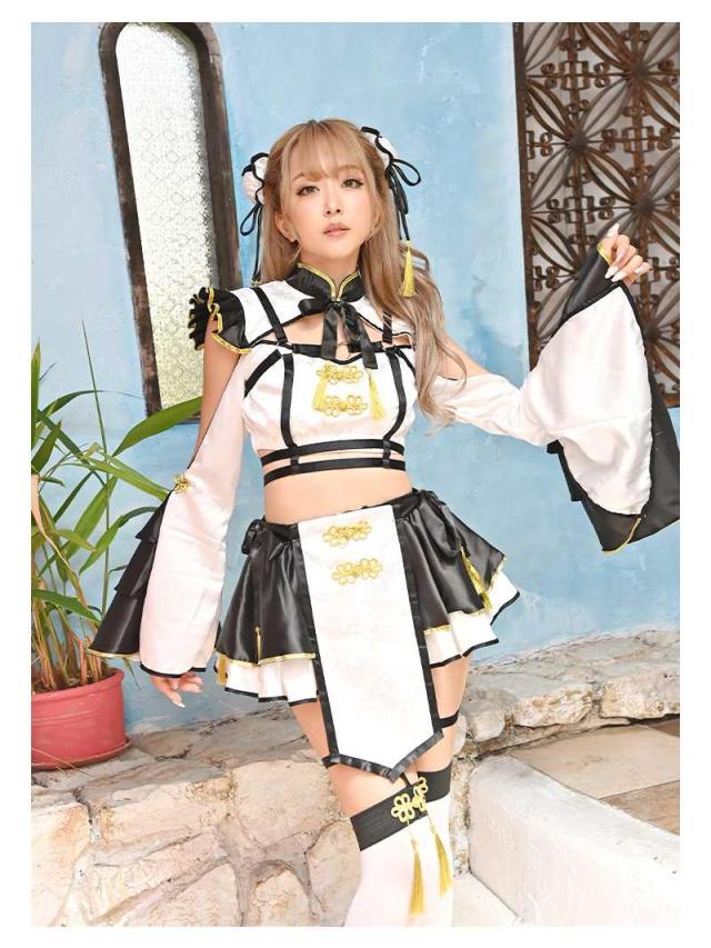 コスプレ 衣装 コスチューム コンパニオン 衣装 パーティー 仮装 Ryuyu キョンシー チャイナ 袖付き 体型カバー_6
