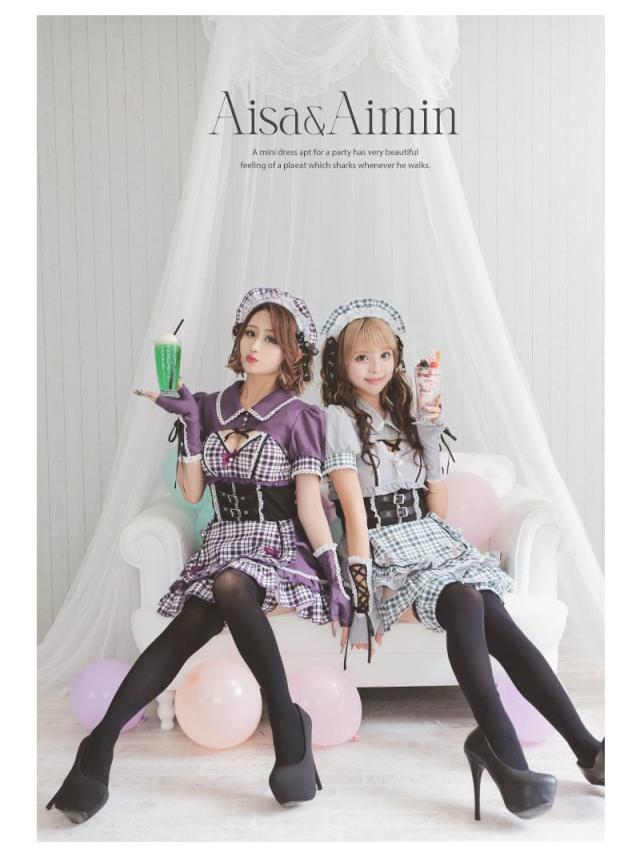 キャバコスプレ Ryuyu チェック柄 メイド服 メイド 制服 男ウケ コスプレ 衣装 コスプレ衣装 ハロウィン ハロウィンコ_7
