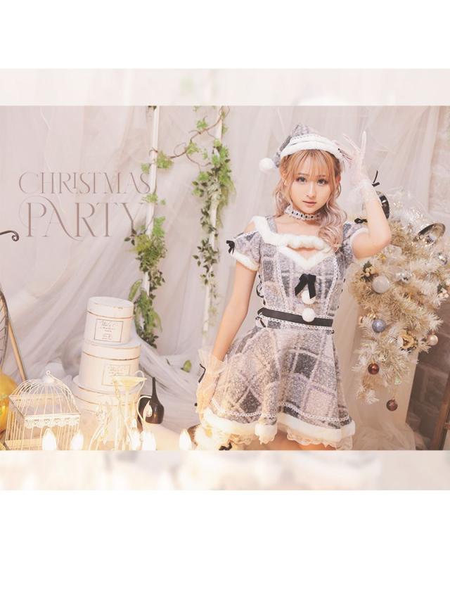 キャバサンタ Ryuyu チェック柄 ドーリー フレア 体型カバー かわいい サンタ コスプレ サンタコスプレ サンタコス ク_13