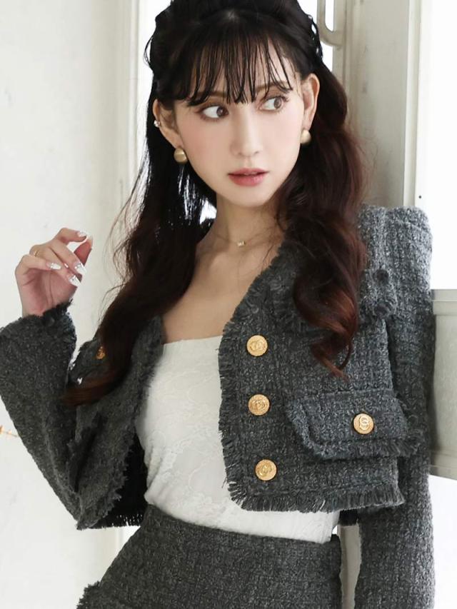 一部予約販売 キャバスーツ Belsia ツイード 韓国風 セットアップ 厚手 シャギー キャバ スーツ キャバスーツ レディ_7