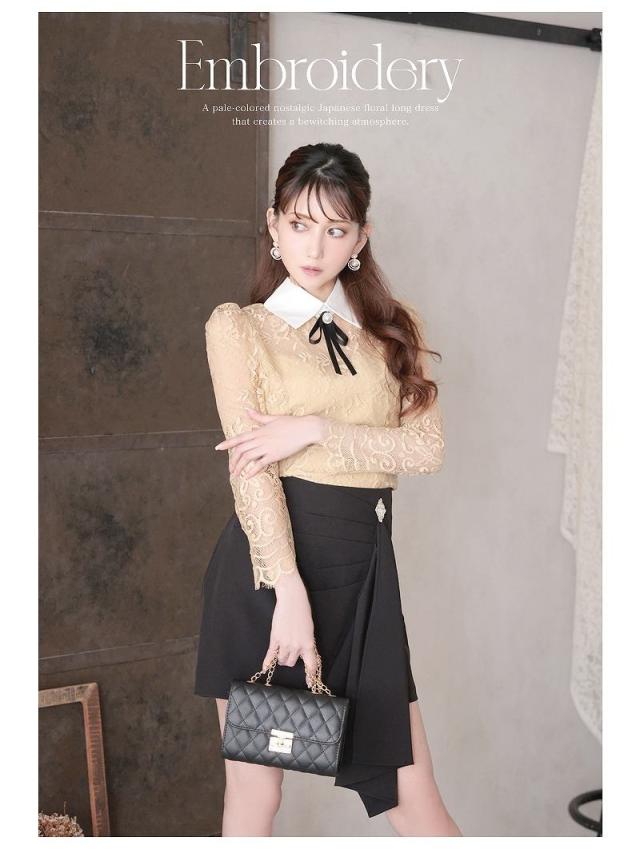 セットアップドレス Belsia セットアップ レース 韓国風 上品 ブラウジング キャバ ドレス キャバドレス セットアップ_4