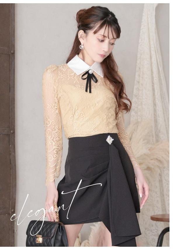セットアップドレス Belsia セットアップ レース 韓国風 上品 ブラウジング キャバ ドレス キャバドレス セットアップ_7
