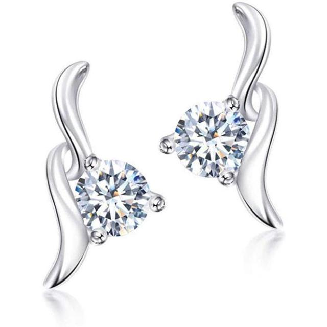 ピアス レディース 人気 ジルコニア ピアス 音の葉 金属アレルギー対応 シルバー925 ピアス 18金 プラチナ スタッドピアス 女性 SW-B08P57VS12の通販は 5,376円