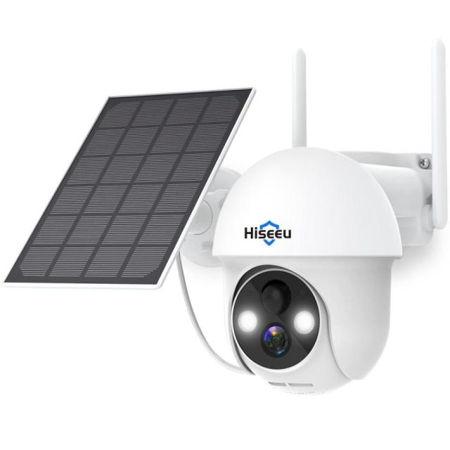 ワイヤレス防犯カメラ 10000mAh容量 200万画素 双方向音声 USB充電/ソーラーパネル充電可能 IP65防水 動体検知 暗視 2.4GWiFi対応 HIS-B09DPGZNCG